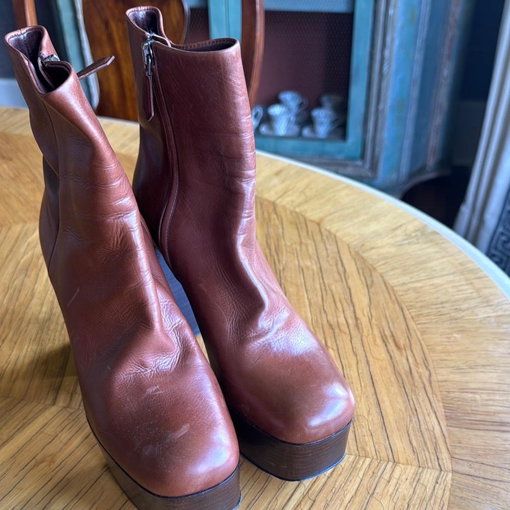 Prada Brown Heeled Boots with Classic Design